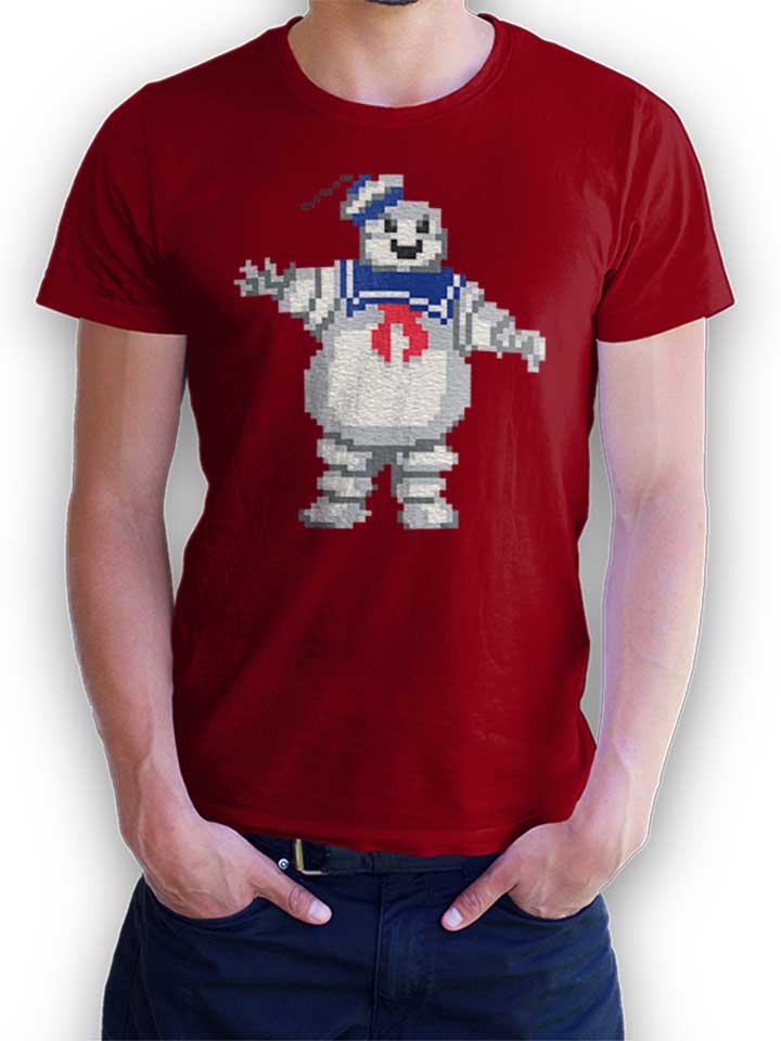 8 Bit Marshmallow Camiseta burdeos L