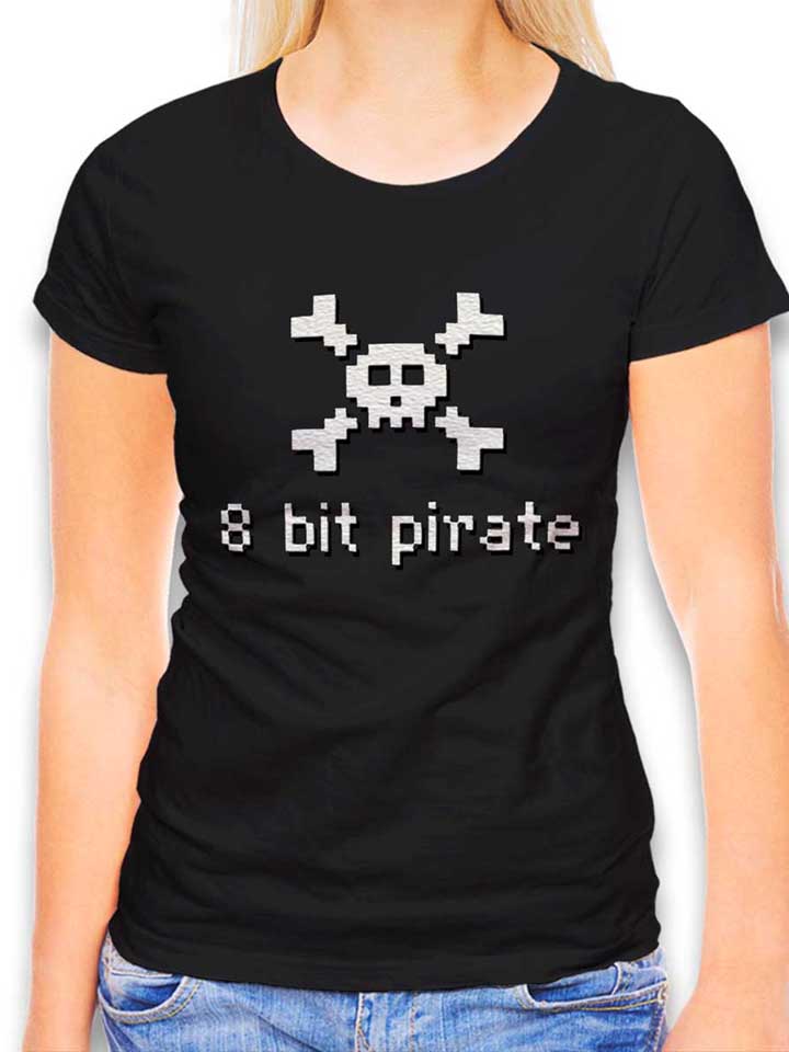 8-bit-pirate-damen-t-shirt schwarz 1