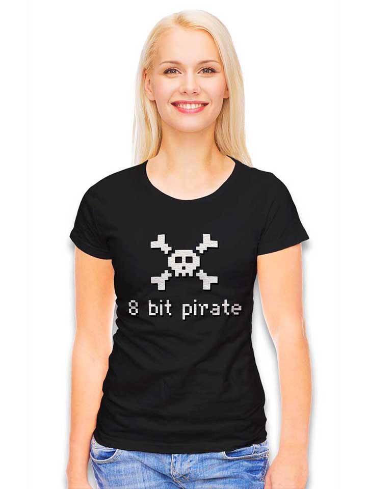 8-bit-pirate-damen-t-shirt schwarz 2
