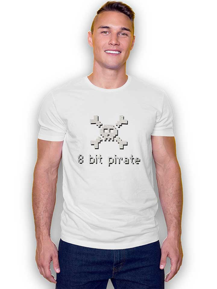 8-bit-pirate-t-shirt weiss 2