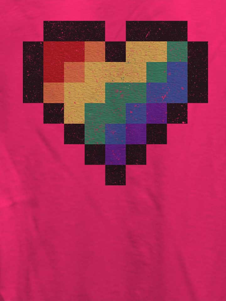 8-bit-rainbow-heart-damen-t-shirt fuchsia 4