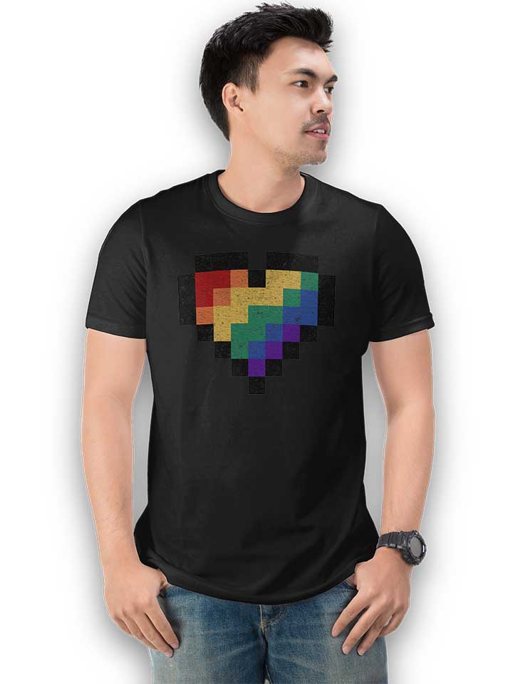8-bit-rainbow-heart-t-shirt schwarz 2