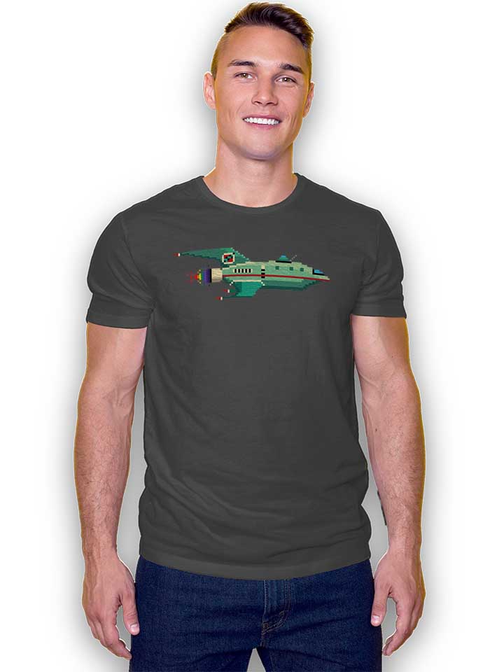 8-bit-roket-ship-t-shirt dunkelgrau 2
