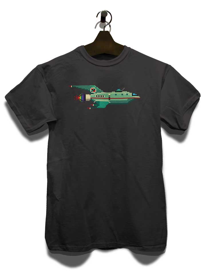8-bit-roket-ship-t-shirt dunkelgrau 3