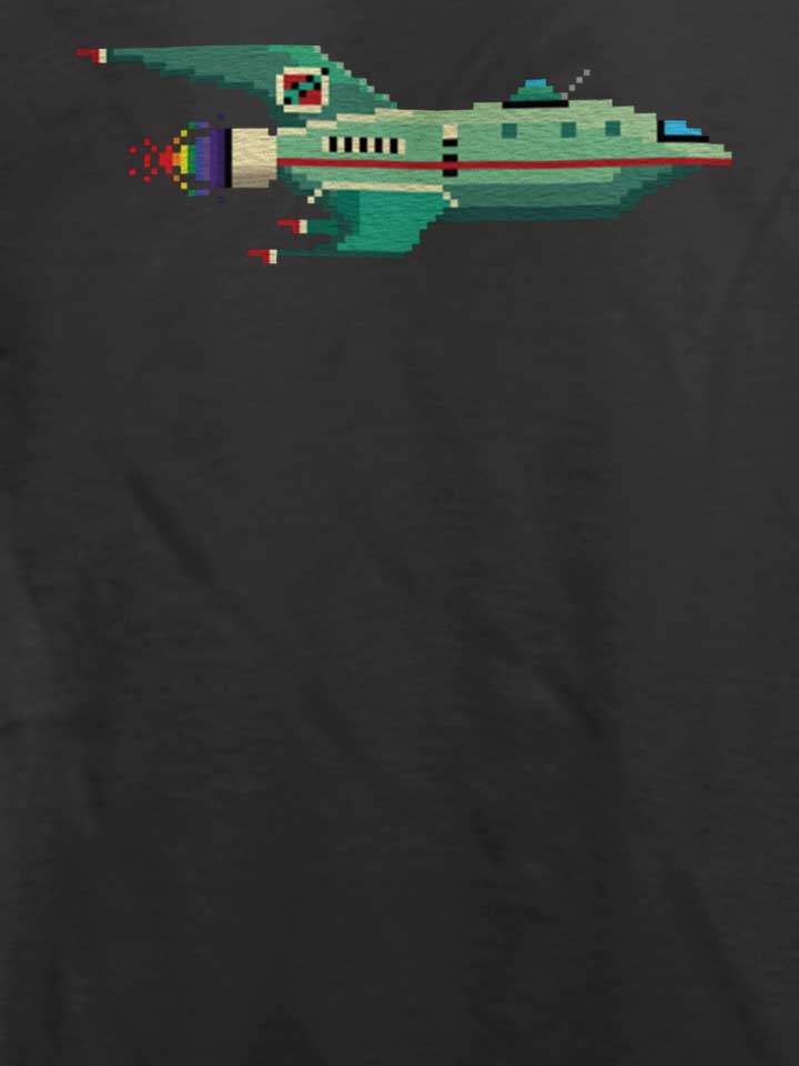 8-bit-roket-ship-t-shirt dunkelgrau 4