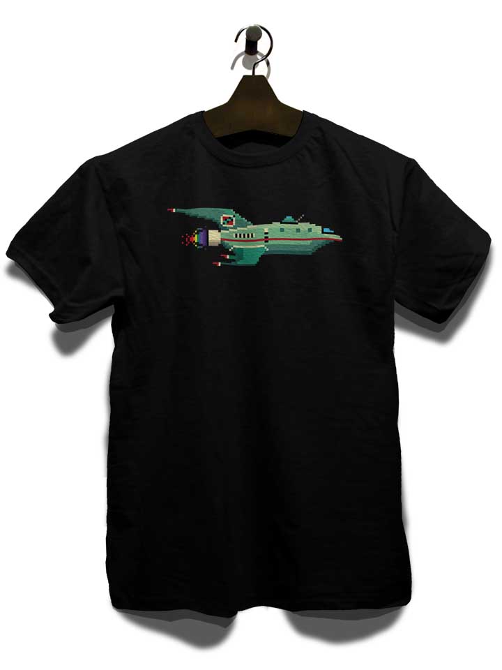 8-bit-roket-ship-t-shirt schwarz 3