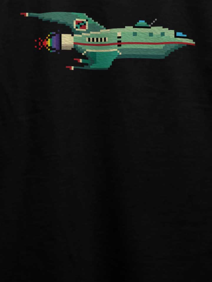 8-bit-roket-ship-t-shirt schwarz 4