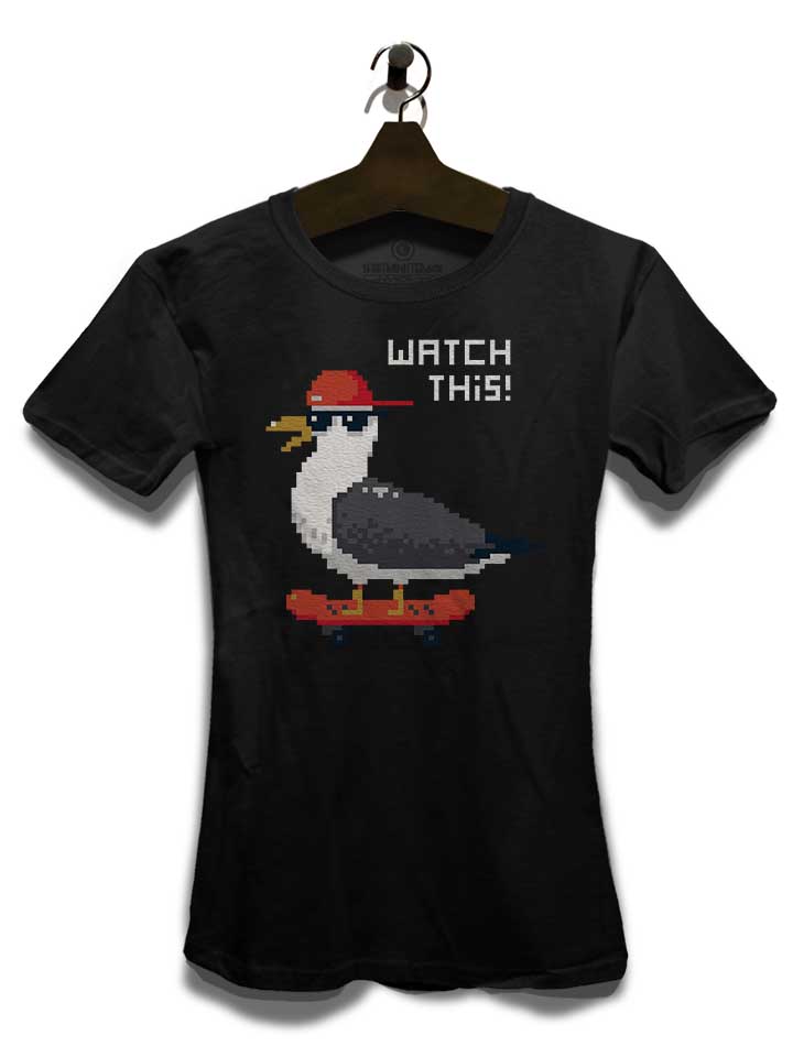 8-bit-skateboard-seagull-damen-t-shirt schwarz 3