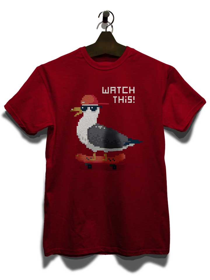 8-bit-skateboard-seagull-t-shirt bordeaux 3