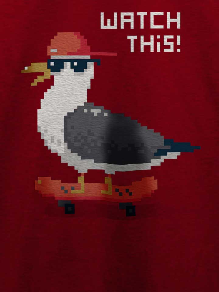 8-bit-skateboard-seagull-t-shirt bordeaux 4
