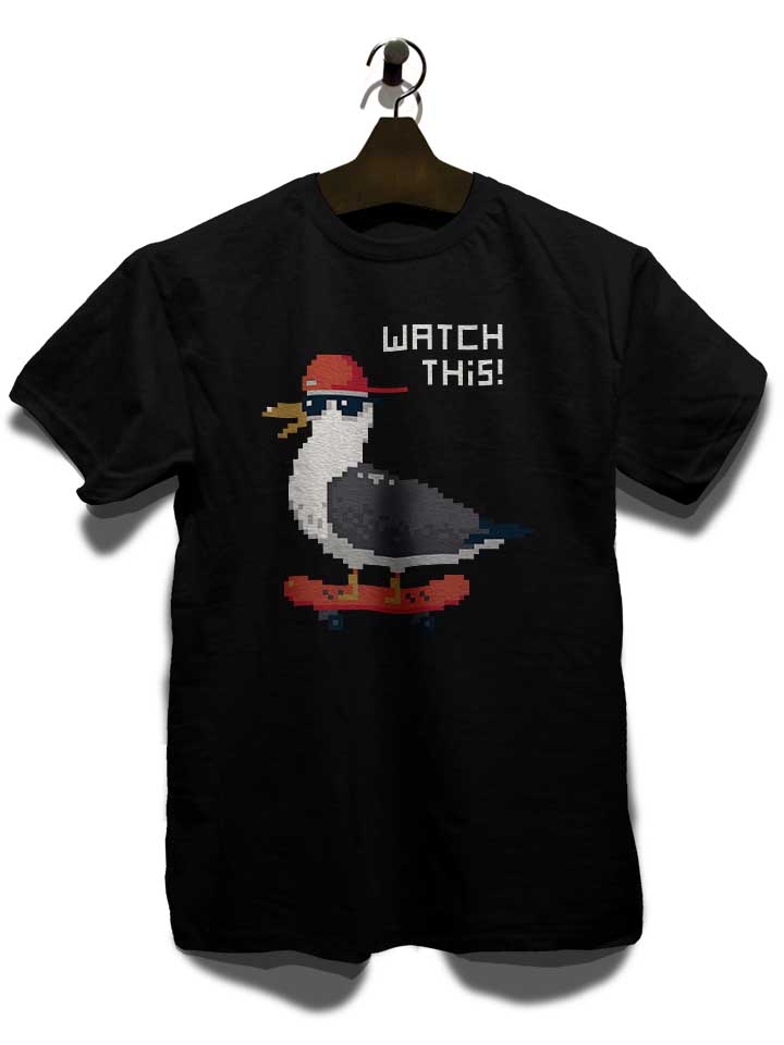 8-bit-skateboard-seagull-t-shirt schwarz 3
