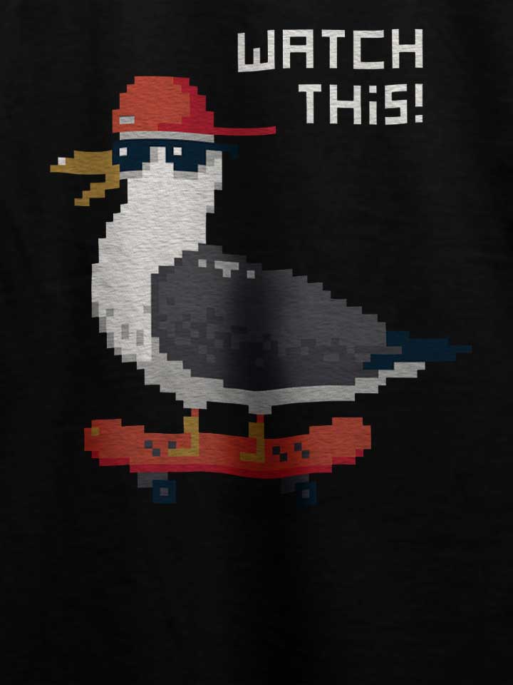 8-bit-skateboard-seagull-t-shirt schwarz 4