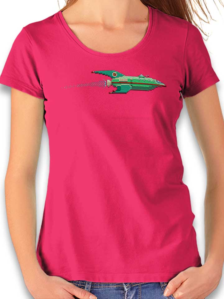 8 Bit Spaceship Damen T-Shirt fuchsia L