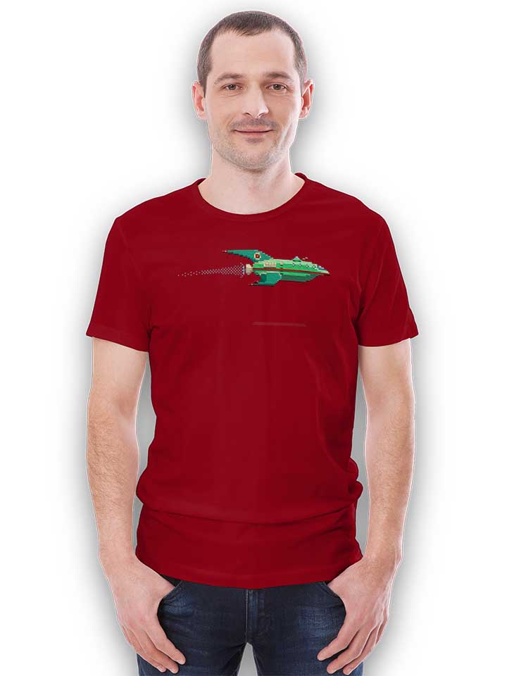 8-bit-spaceship-t-shirt bordeaux 2