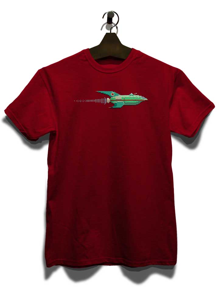 8-bit-spaceship-t-shirt bordeaux 3