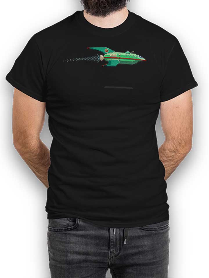 8 Bit Spaceship T-Shirt schwarz L