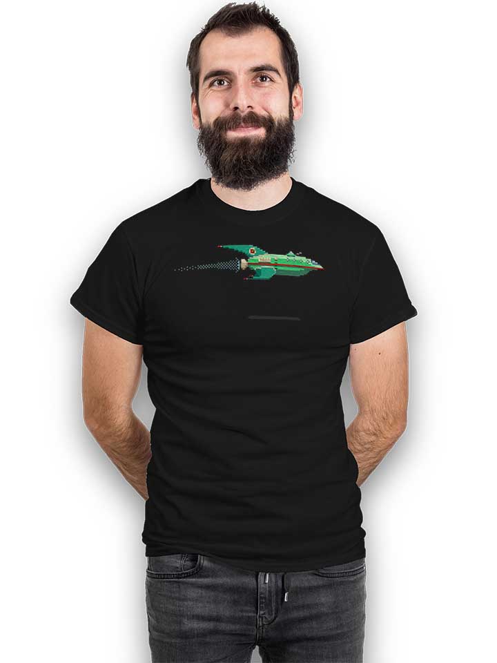 8-bit-spaceship-t-shirt schwarz 2