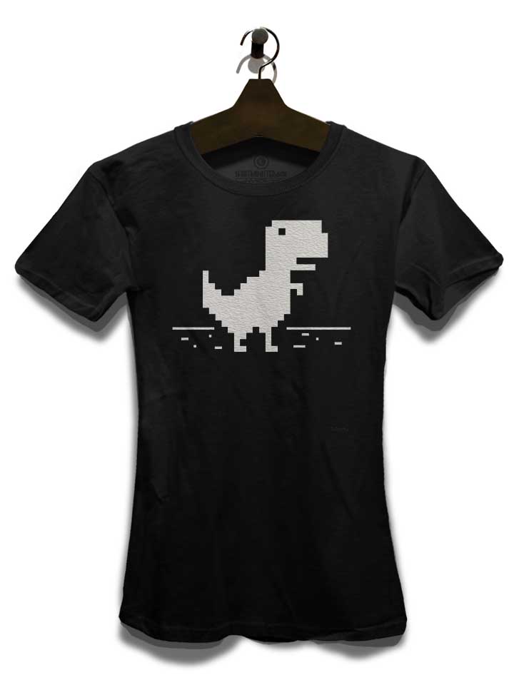 8-bit-t-rex-damen-t-shirt schwarz 3