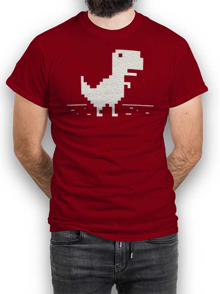 8-bit-t-rex-t-shirt bordeaux 1