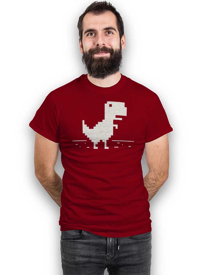 8-bit-t-rex-t-shirt bordeaux 2