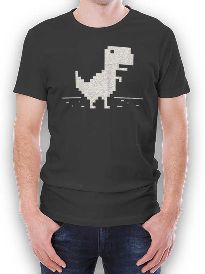 8 Bit T Rex T-Shirt dunkelgrau L