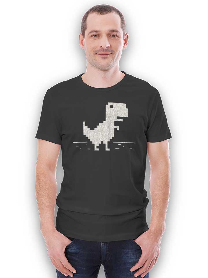 8-bit-t-rex-t-shirt dunkelgrau 2