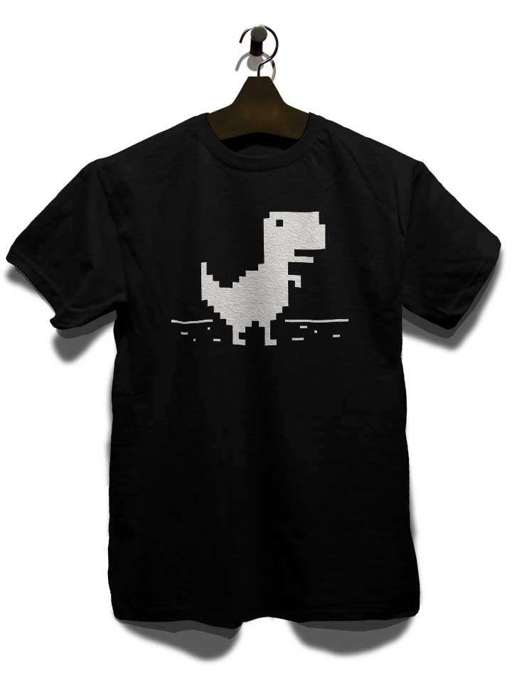 8-bit-t-rex-t-shirt schwarz 3