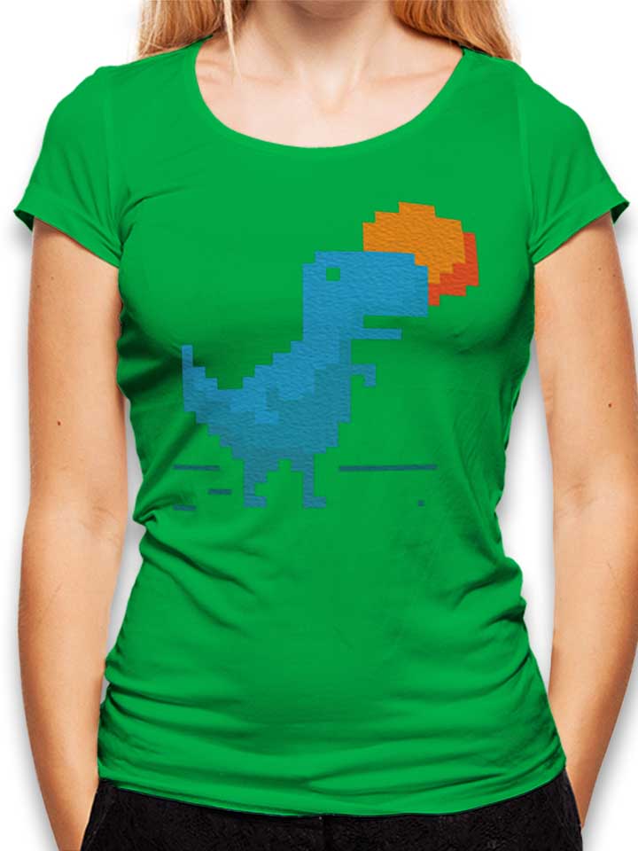 8 Bitt Rex And Sun Pixel Damen T-Shirt gruen L