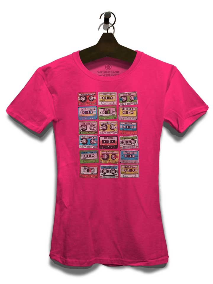 80s-playlist-cassettes-damen-t-shirt fuchsia 3