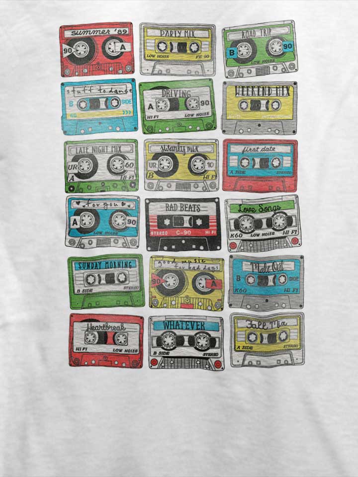80s-playlist-cassettes-t-shirt weiss 4
