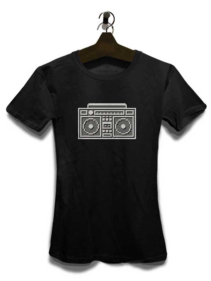 8bit-boombox-damen-t-shirt schwarz 3