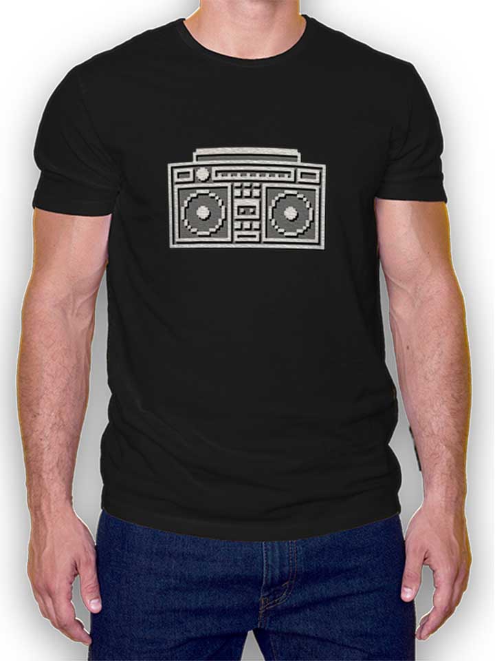 8bit-boombox-t-shirt schwarz 1