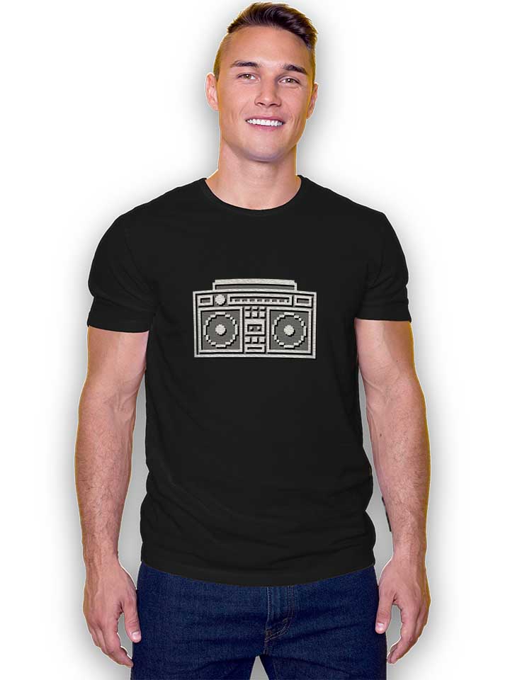8bit-boombox-t-shirt schwarz 2