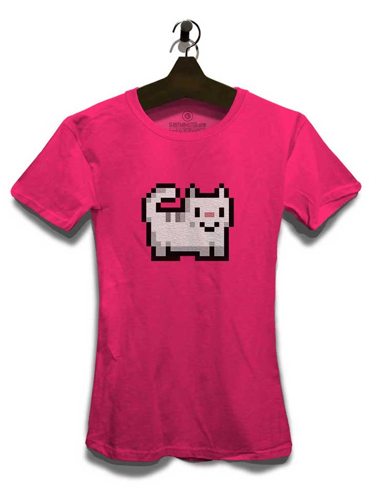 8bit-cat-damen-t-shirt fuchsia 3