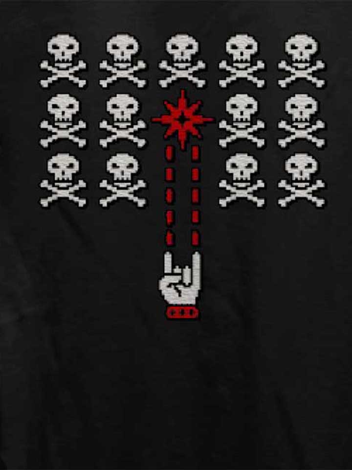8bit-skull-invaders-damen-t-shirt schwarz 4