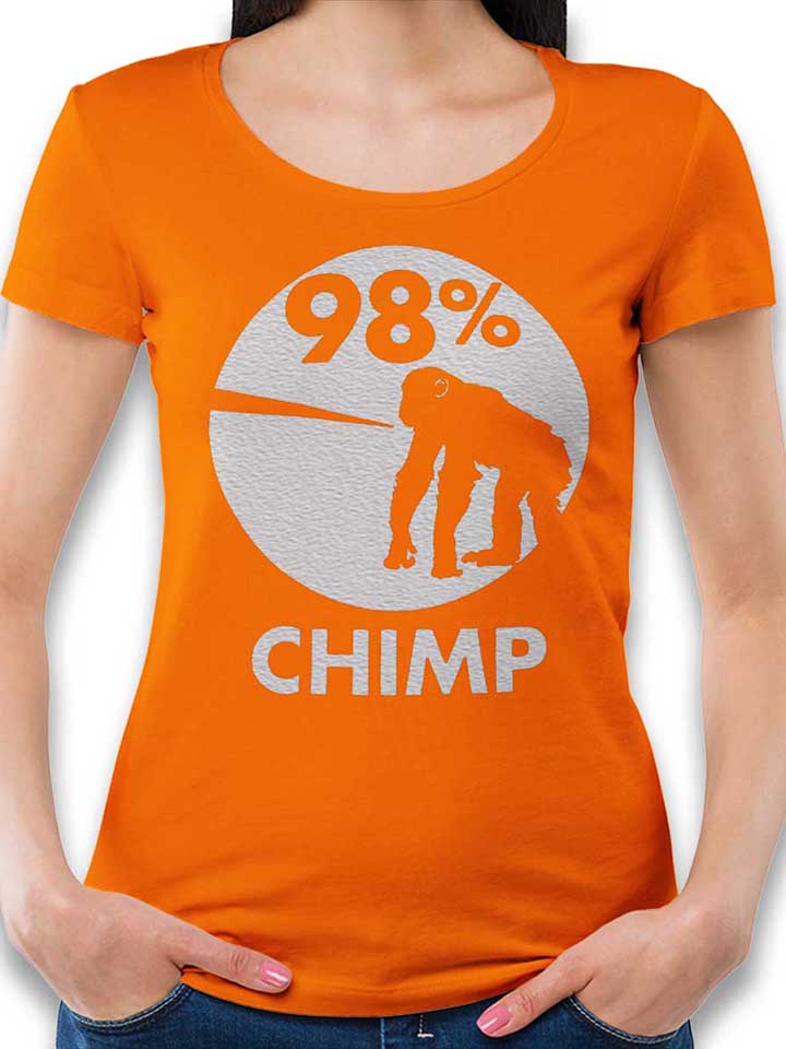 98 Prozent Chimp Damen T-Shirt orange L