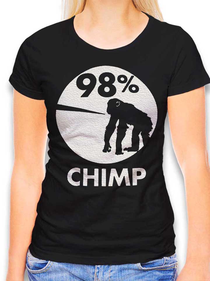 98-prozent-chimp-damen-t-shirt schwarz 1