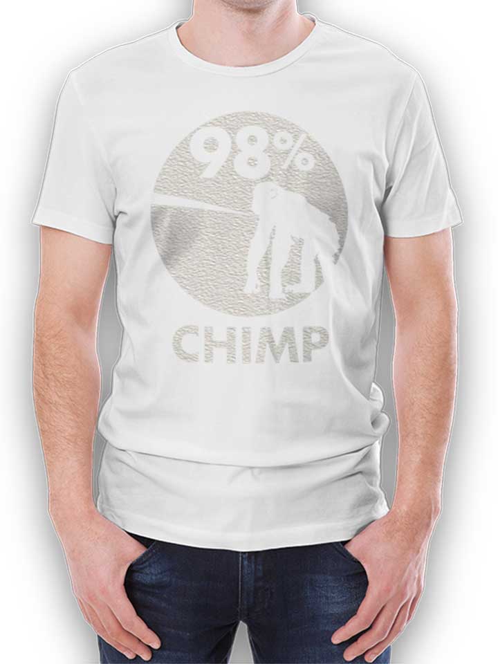 98 Prozent Chimp T-Shirt bianco L