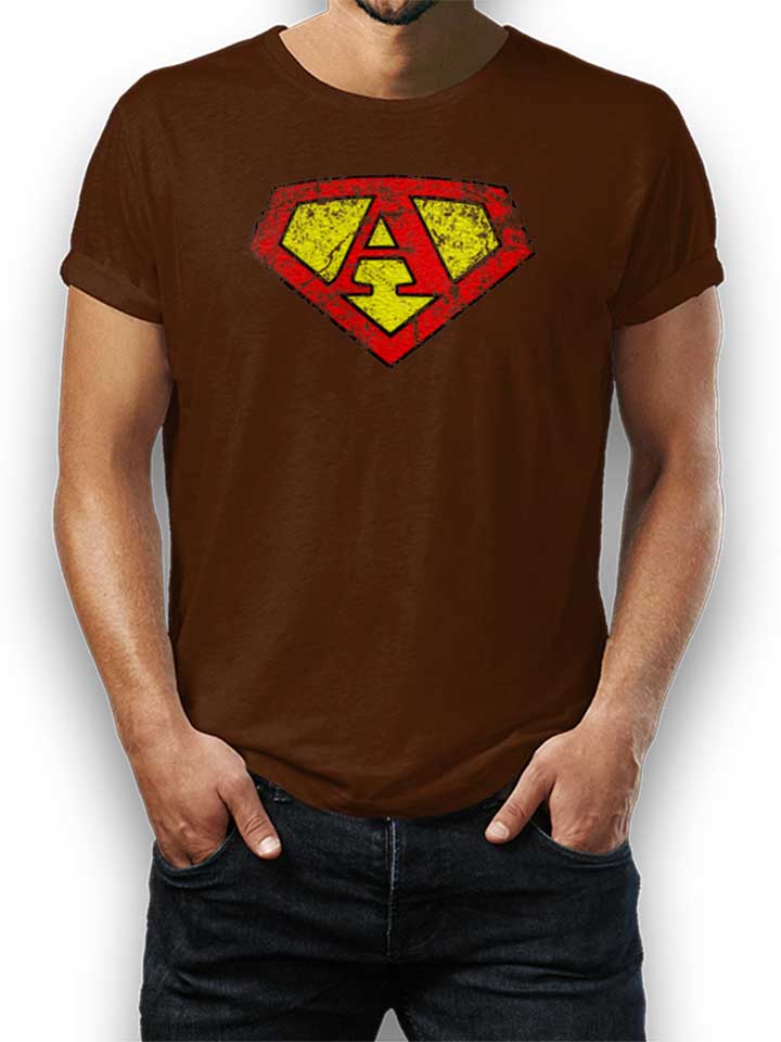 A Buchstabe Logo Vintage T-Shirt marrone L