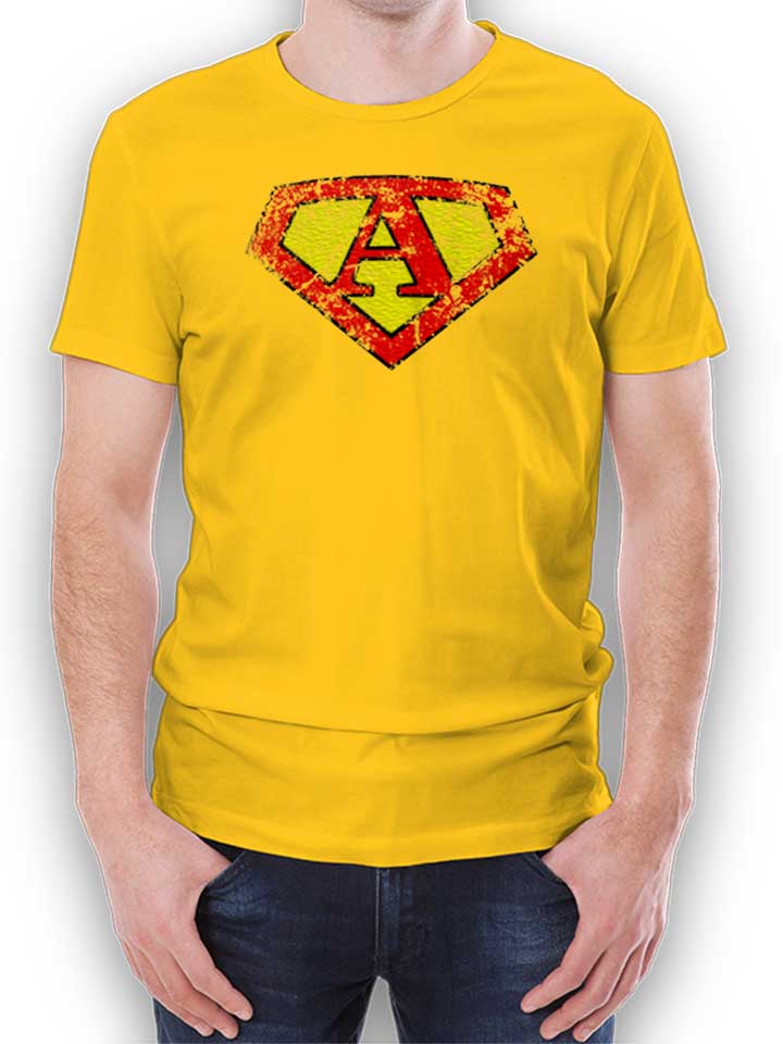 A Buchstabe Logo Vintage T-Shirt yellow L