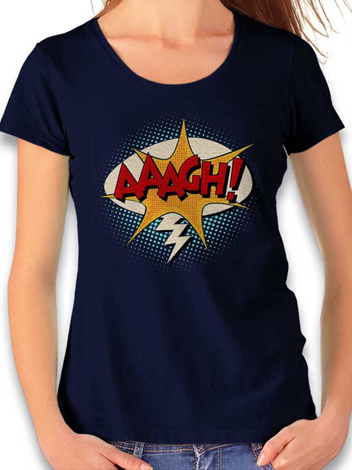 Aaagh Comic Bubble Damen T-Shirt dunkelblau L