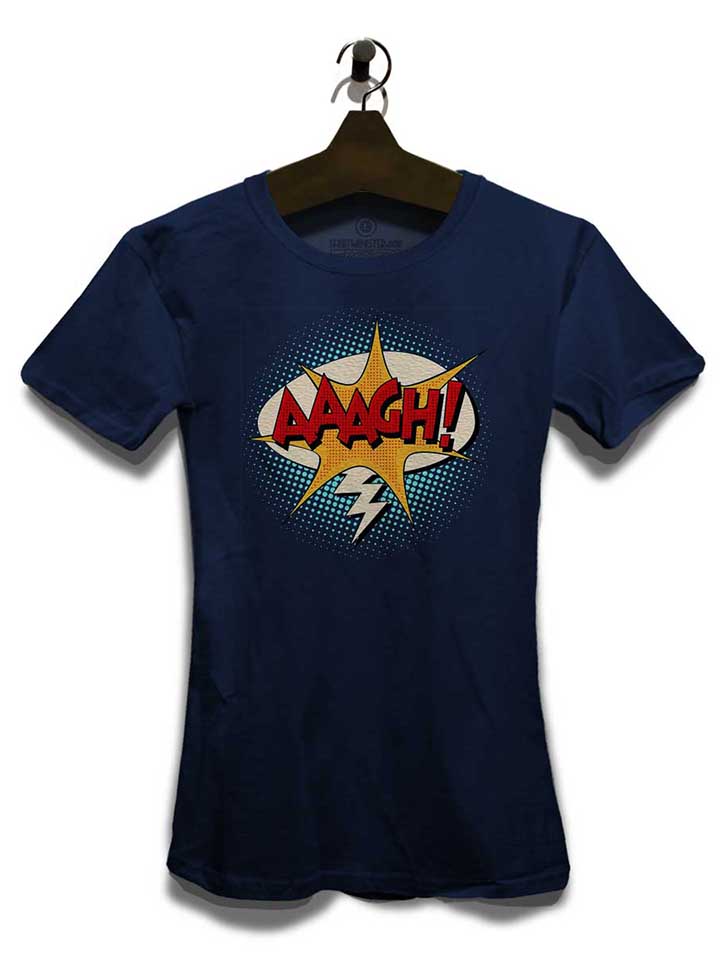 aaagh-comic-bubble-damen-t-shirt dunkelblau 3
