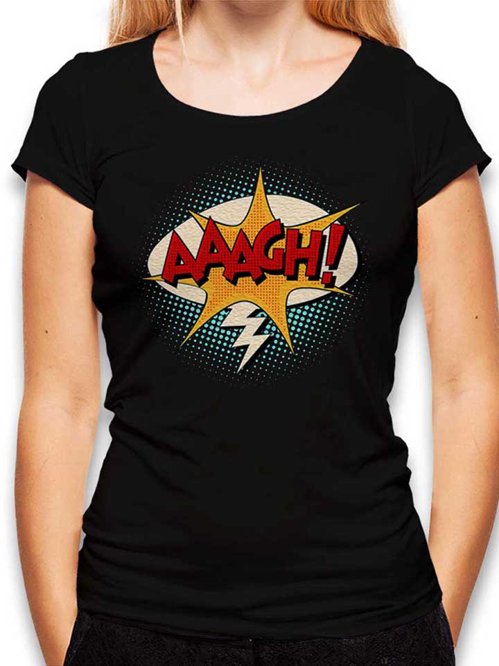 aaagh-comic-bubble-damen-t-shirt schwarz 1