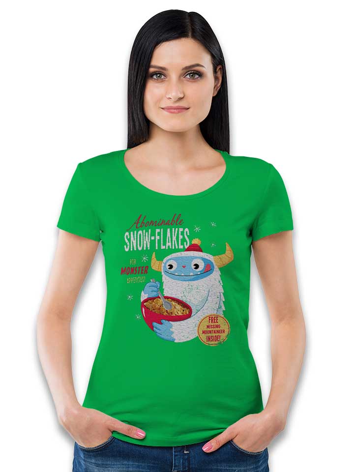 abominable-snow-flakes-damen-t-shirt gruen 2