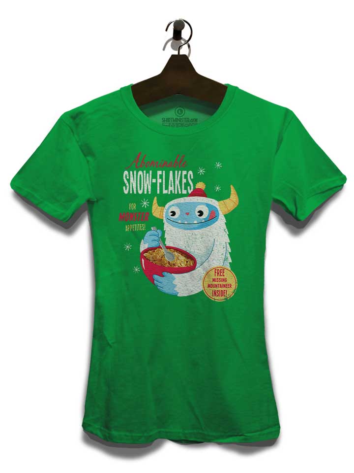 abominable-snow-flakes-damen-t-shirt gruen 3