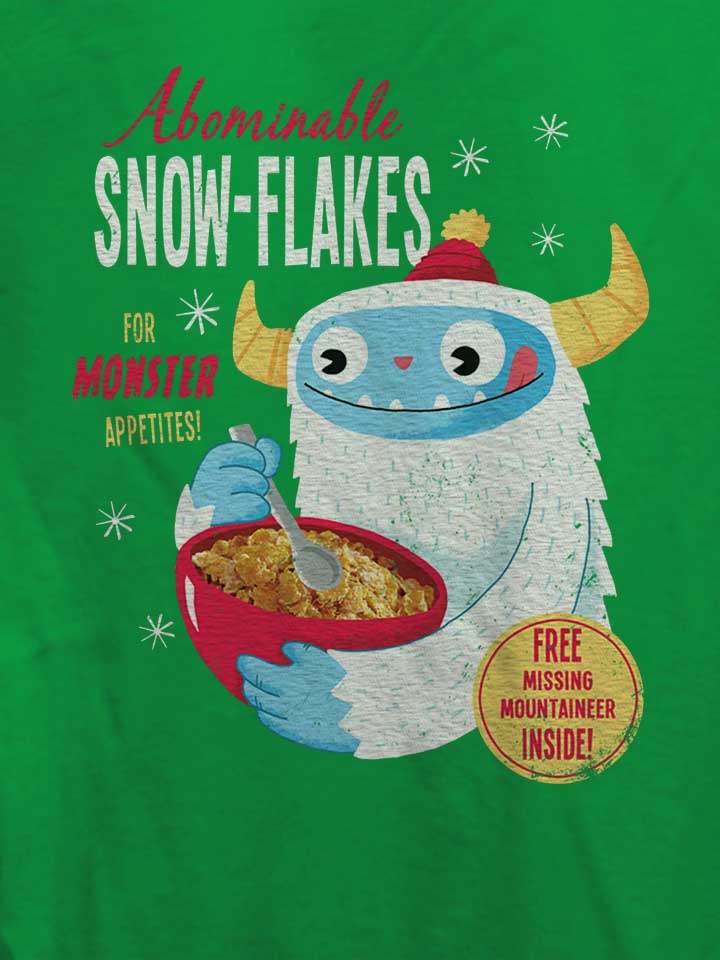 abominable-snow-flakes-damen-t-shirt gruen 4