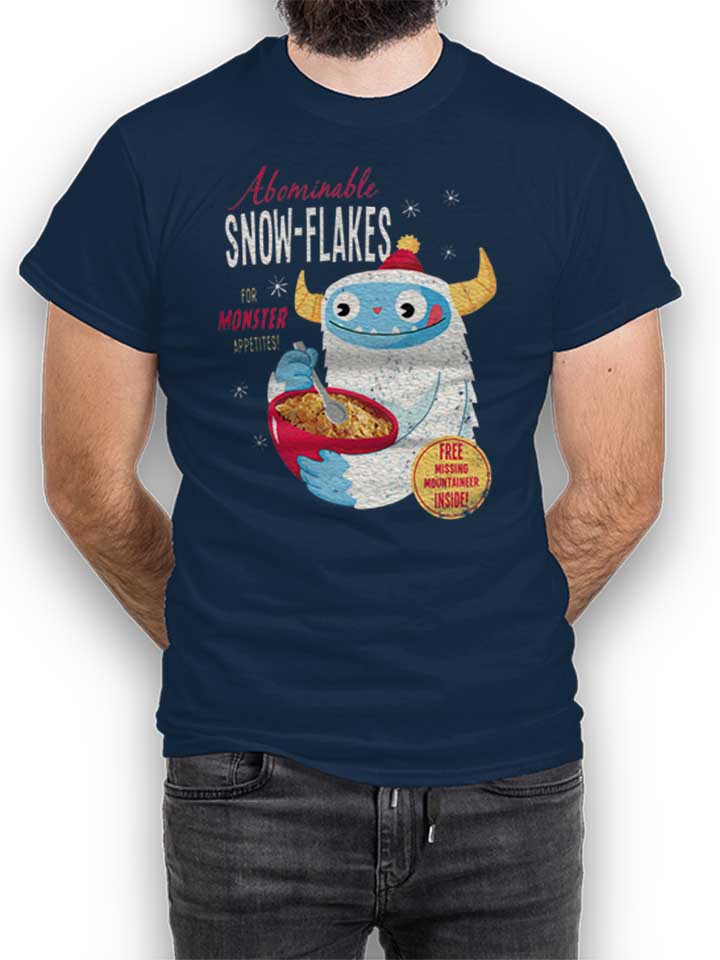 Abominable Snow Flakes T-Shirt navy L