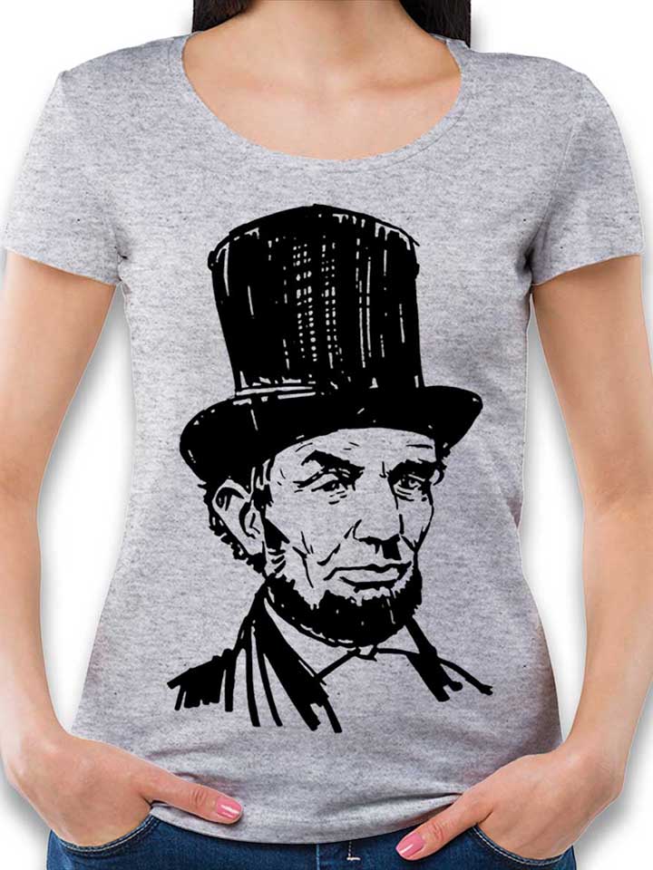 Abraham Lincoln Damen T-Shirt grau-meliert L