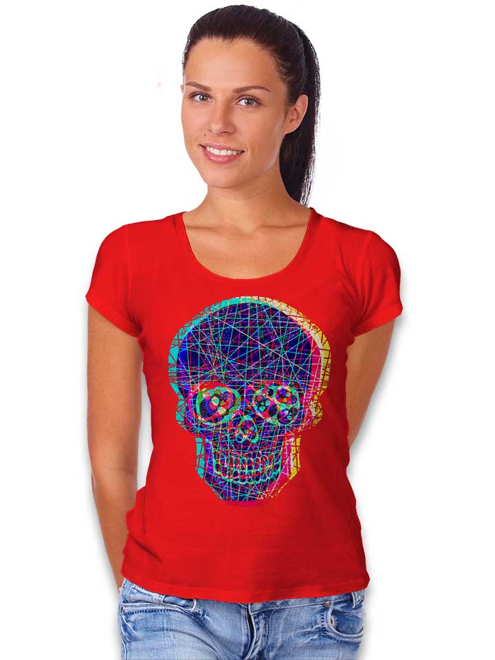acid-skull-damen-t-shirt rot 2