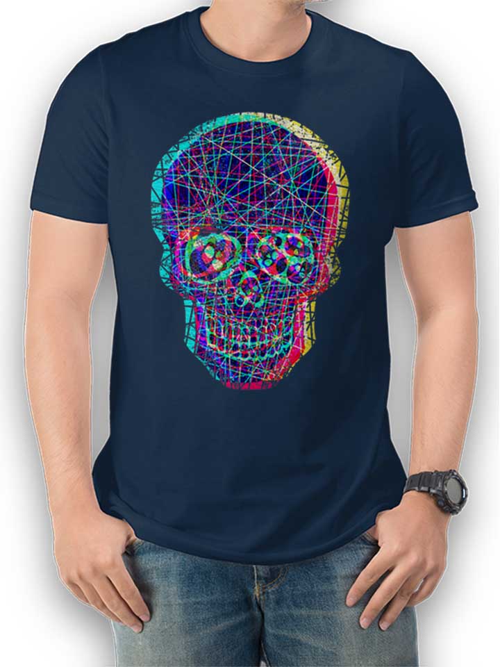 Acid Skull T-Shirt dunkelblau L